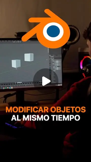 Portada del reel «Modificar objetos a la vez en Blender» de Pablo Tejeda