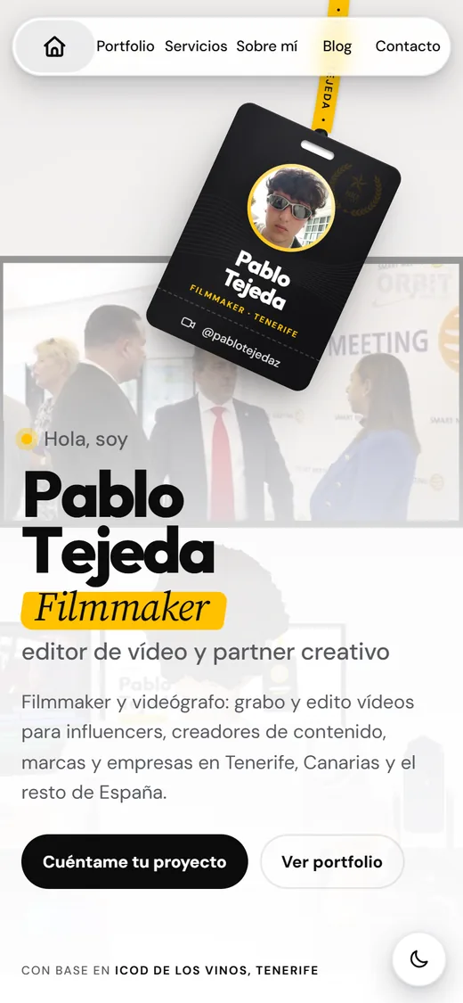Mi propia Página Web: portada en el móvil