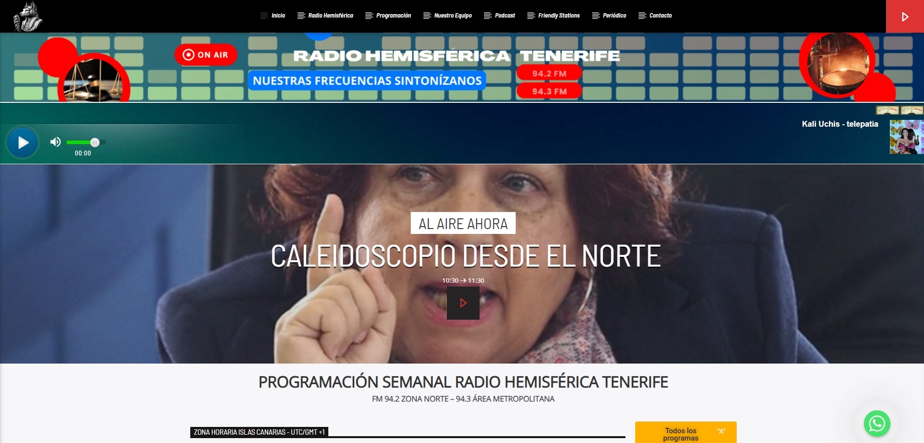 Página Web de Radio Hemisférica